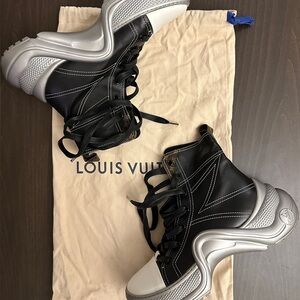 Louis Vuitton Black Canvas and Leather Archlight High Top Sneakers Women Size 38